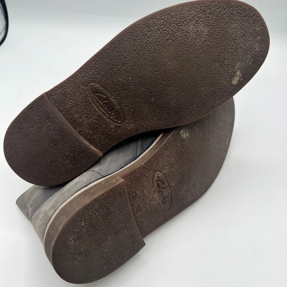 Clark's Leather Chukka Desert‎ Men's Ankle Boots Lace Up Casual Gray Size 9.5